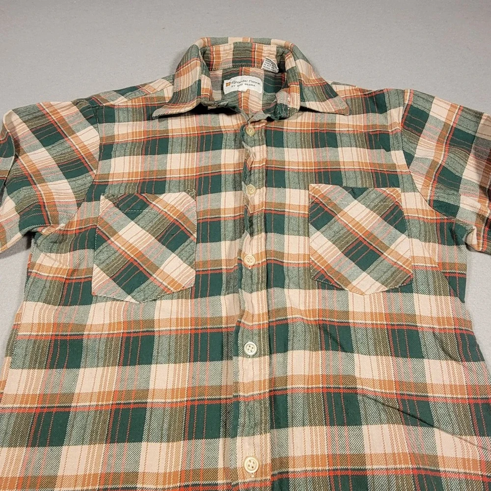VTG Highlander Flannel by Bud Berma Men's Small Plaid Cotton Button Up Shirt - Picture 1 of 8